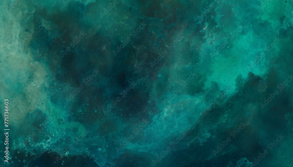 Fluid Motion: Abstract Teal Watercolor with Liquid Fluid Texture