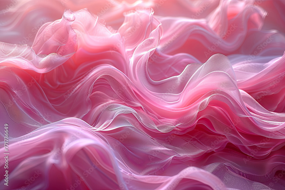 Background of pink fabric with a smooth wave pattern. Scene is soft and feminine Background of pink fabric with a smooth wave pattern. Scene is soft and feminine