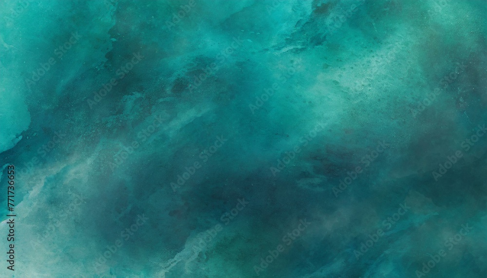 Aquatic Symphony: Teal Blue and Green Watercolor Paint Banner
