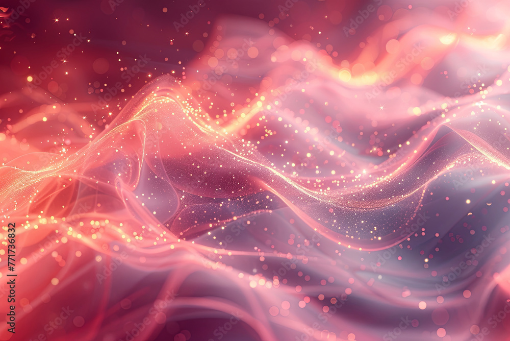 Background of pink and purple long wavy with a lot of sparkles and it looks like it is moving