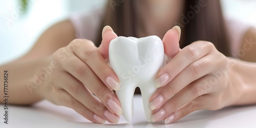 Person Holding Tooth-Shaped Object