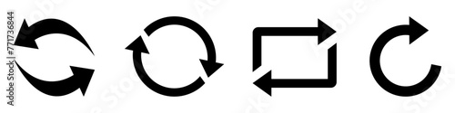 vector arrow refresh icons, reload, rotation, loop vector icon designs photo