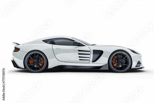 a sports car front and side view isolated into white  sports car closeup view isolated  supercar isolated  automobile  car  supercar  car background  supercar in white background  car side view  car