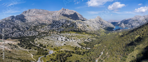 Puig Major mountain (1436 mts), Gorg Blau reservoir , Escorca, Natural area of the Serra de Tramuntana., Majorca, Balearic Islands, Spain