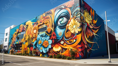 Experience the soul-stirring power of urban art with a vibrant street mural that captivates the senses.