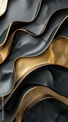 Black Background With Gold Swirls and Stars