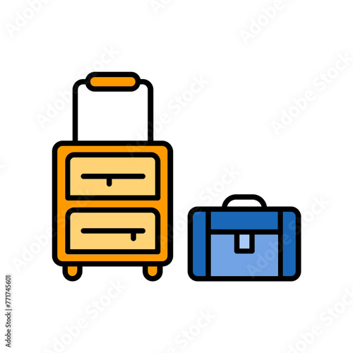 luggage. lineal color icon