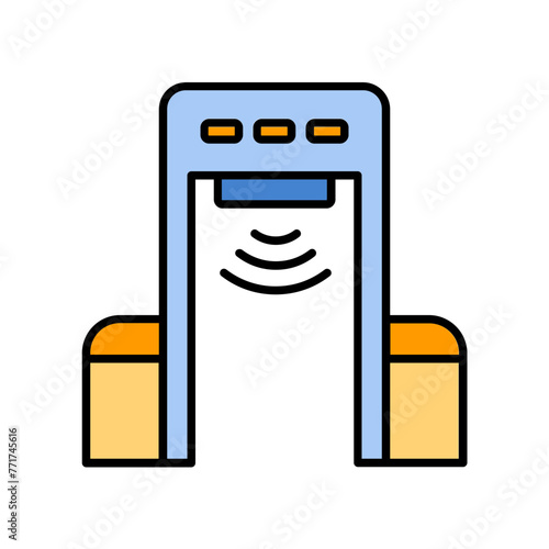 metal detector. lineal color icon