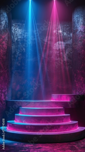 Illuminated Tunnel With Lights