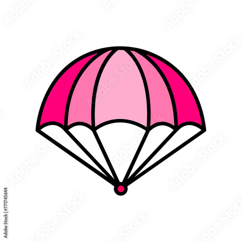 parachute. lineal color icon