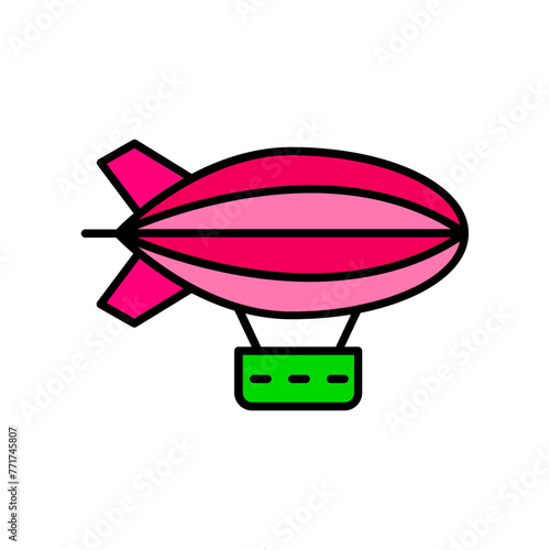 Airship icon. filled outline icon