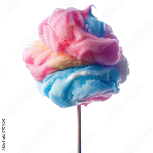 Cotton candy on transparent or white background