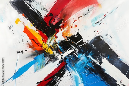 : A dynamic, abstract painting that features a series of bold brushstrokes