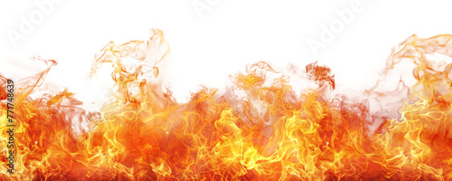 Fire border isolated on transparent background. photo
