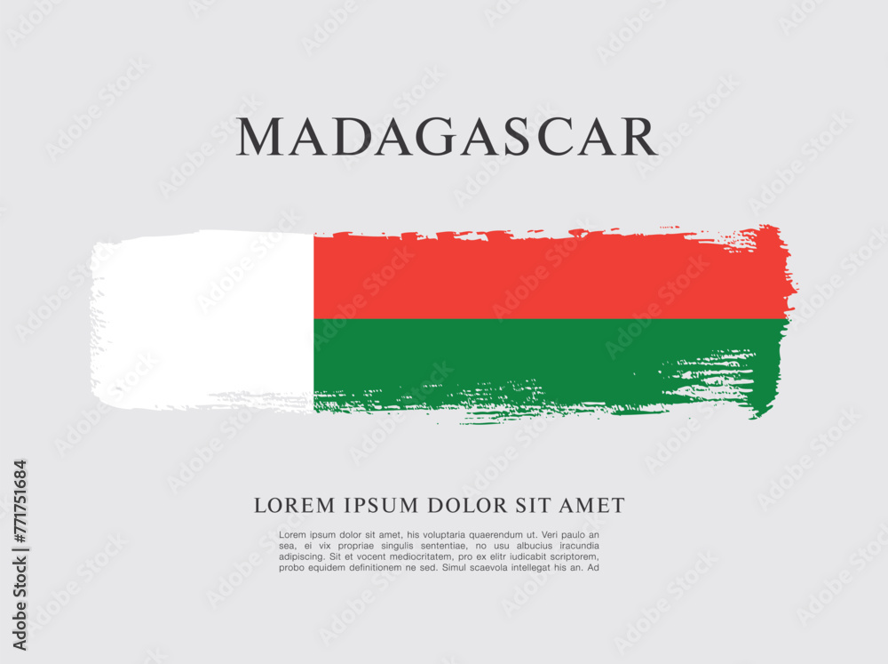 Flag of Madagascar, vector illustration Flag of Madagascar, vector illustration