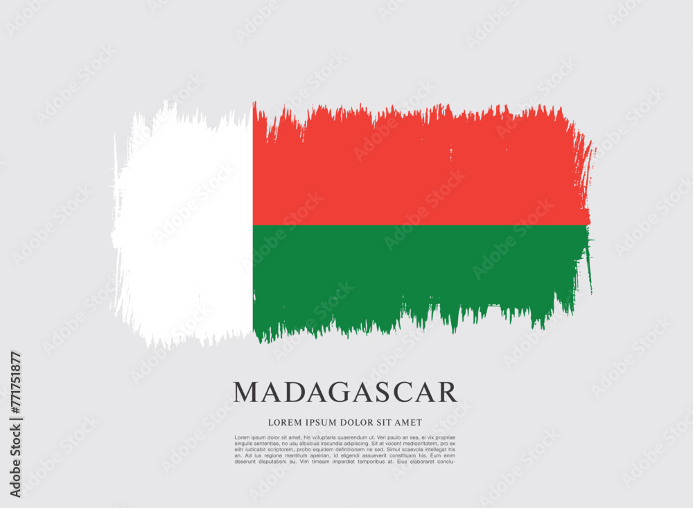 Flag of Madagascar, vector illustration Flag of Madagascar, vector illustration