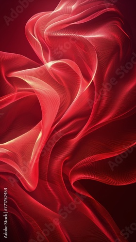 Vibrant Red and Black Abstract Background With Bright Lights