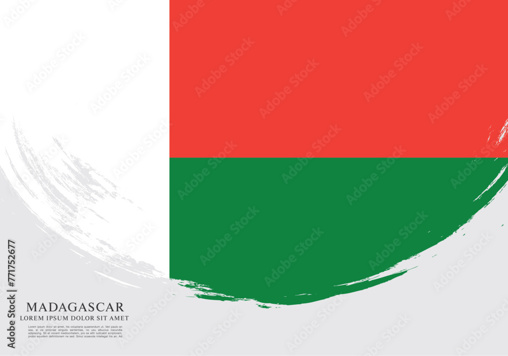 Flag of Madagascar, vector illustration Flag of Madagascar, vector illustration
