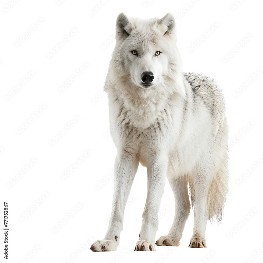 Obraz premium Arctic wolf on transparent or white background