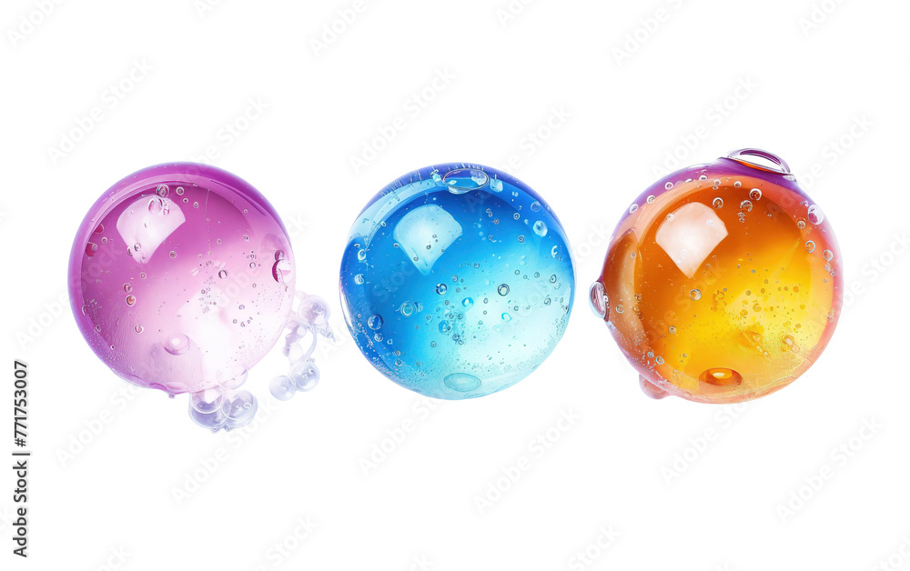 Fototapeta premium Colorful spheres soap bubbles on transparent or white background