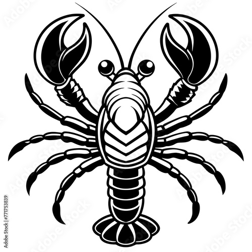 lobster silhouette vector art illustration © Merry