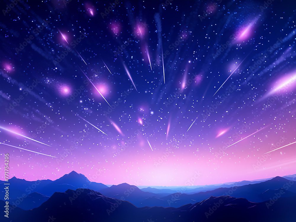 Celestial meteors bright in the universe. AI Generation. Celestial meteors bright in the universe. AI Generation.
