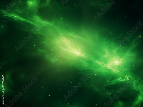 Solar Storm Green adds charm to the space scene. AI Generation.