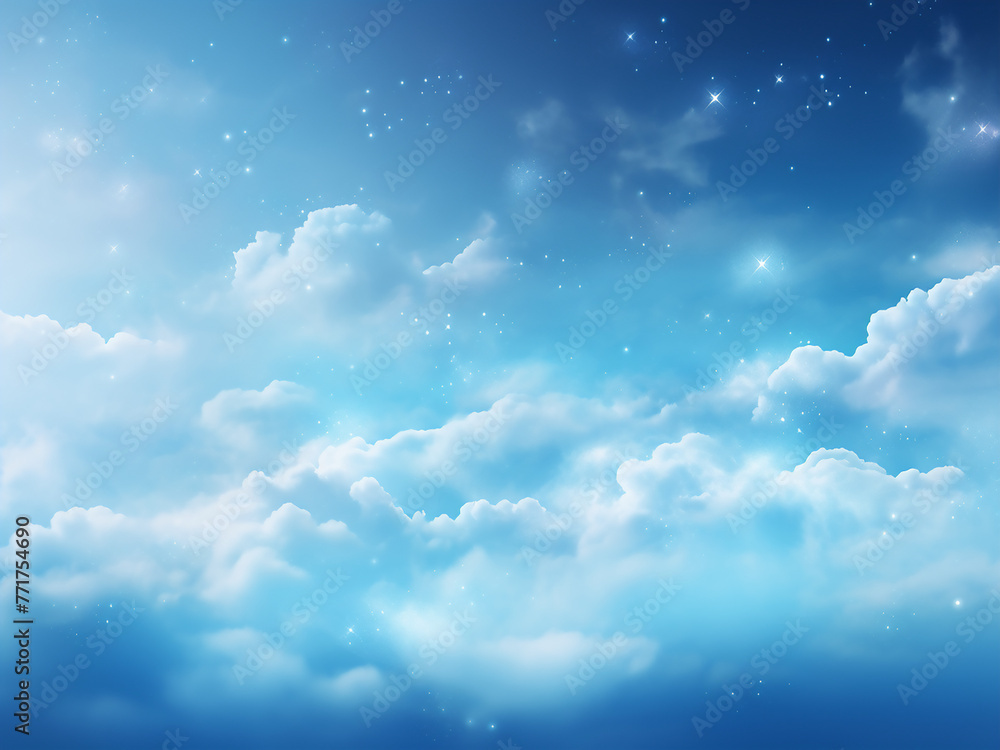Enchanting space clouds blue painting the cosmic backdrop. AI Generation. Enchanting space clouds blue painting the cosmic backdrop. AI Generation.