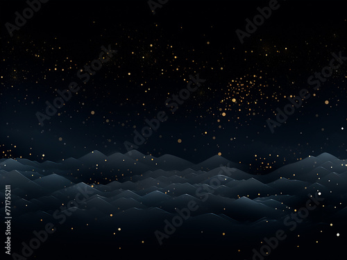 Profound silence beneath the starry heavens dark. AI Generation.