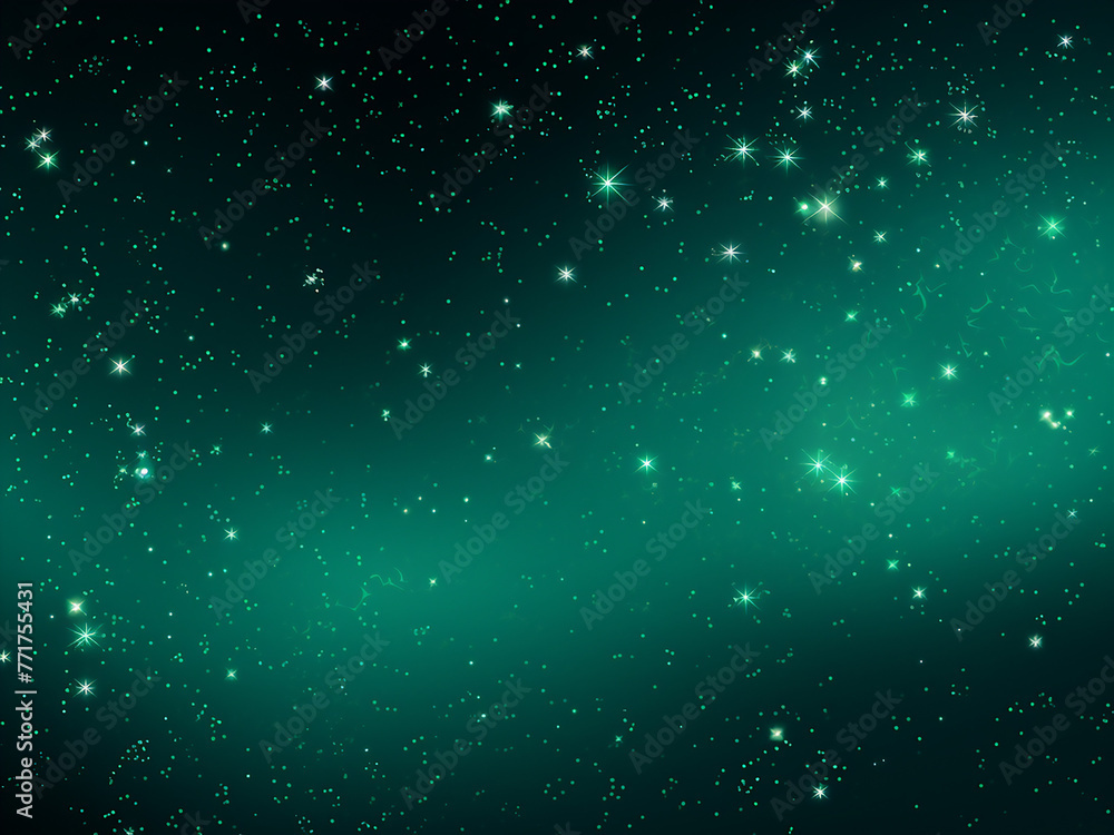 Enigmatic beauty: Starry heavens green. AI Generation.