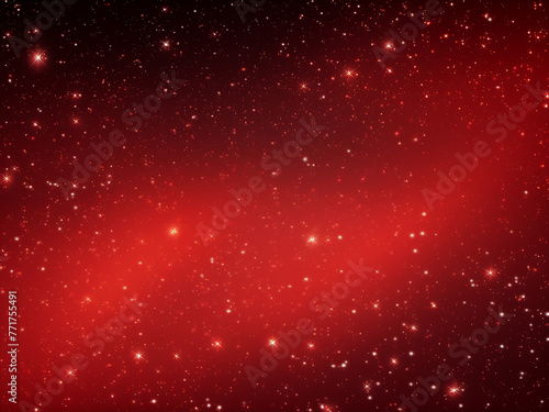Red splendor amidst the stars. AI Generation.