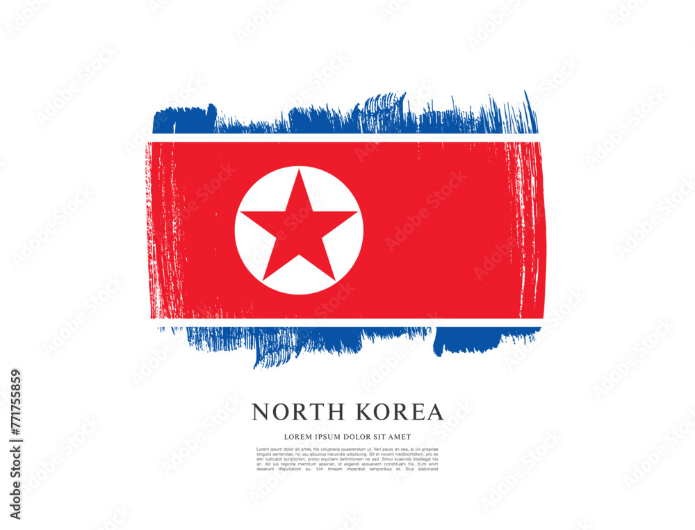 Flag of North Korea, vector illustration Flag of North Korea, vector illustration