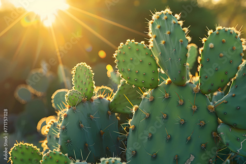 Cactus in sunset light