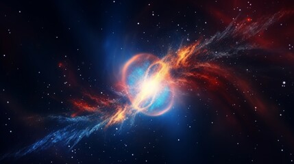 Tableau sur verre  Abstract Particle Moving In The Sci-fi Space Wallpaper, Background  © Damian Sobczyk