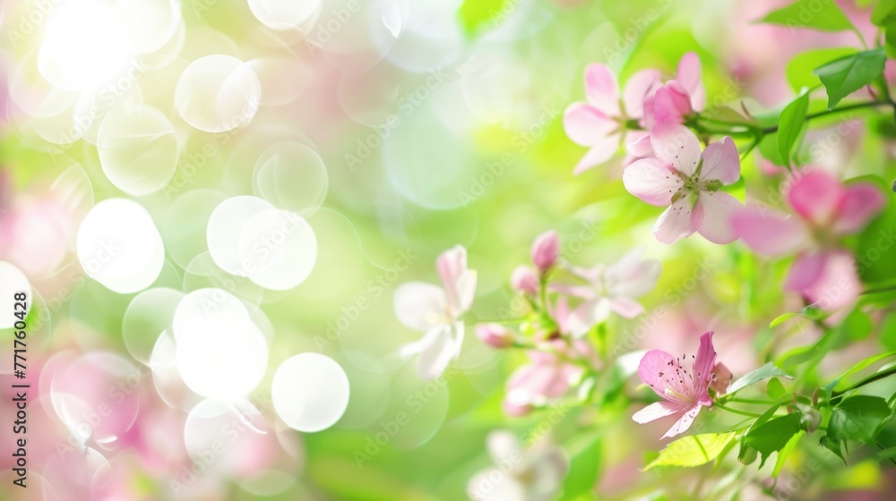 Blooming Pink Flowers with Bokeh Lights Blooming Pink Flowers with Bokeh Lights