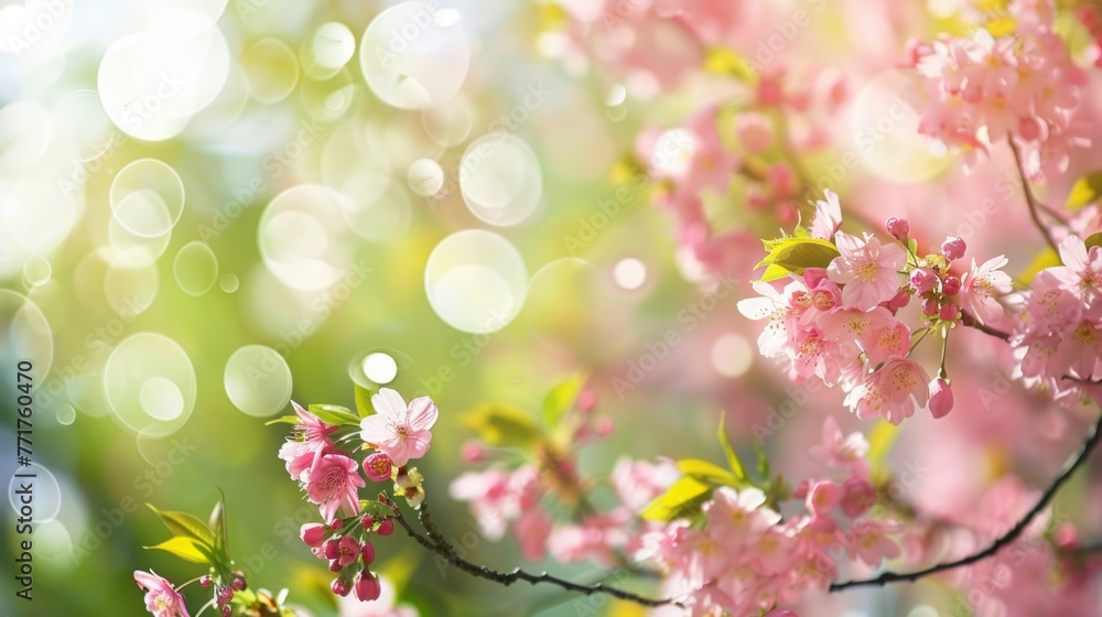 Blossoming Pink Flowers with Soft Bokeh