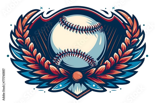 Color baseball emblem. Baseball emblem for sports design or mascot