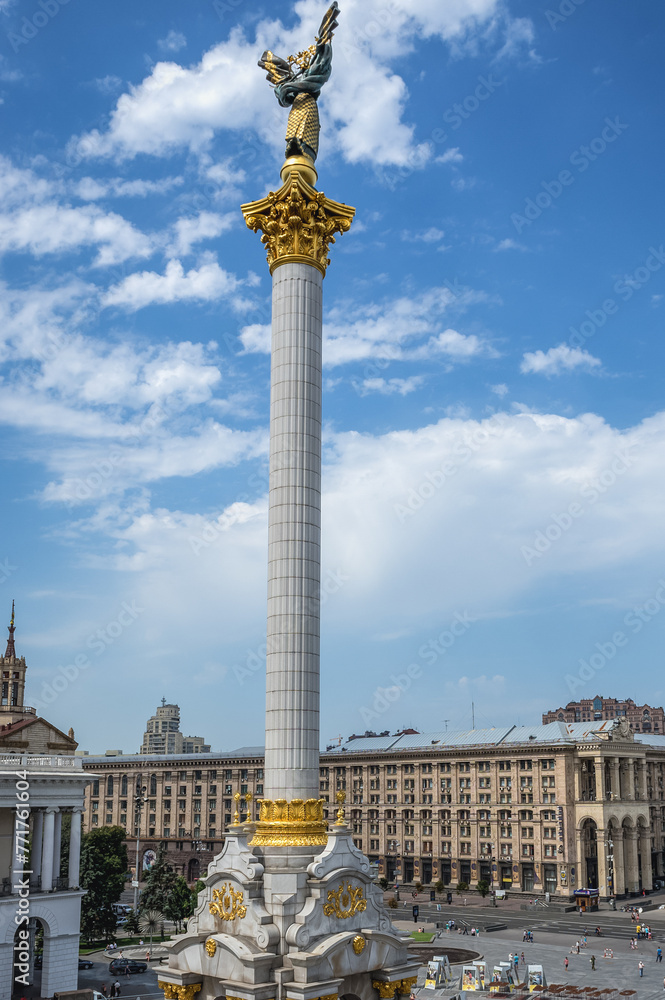 Independence Monument at Independence Square in Kyiv, Ukraine