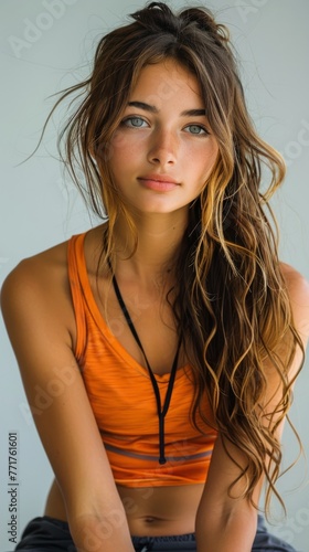 Woman With Long Hair Wearing Pink Scarf