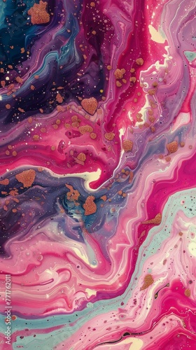 Pink Background With Water Splashing