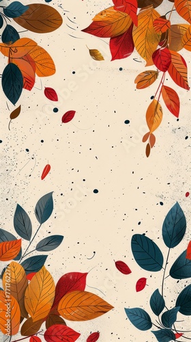 Leaves Painting on Black Background