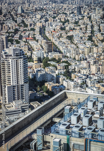 Fotografie View from top floor of Azrieli Center Circular Tower in Tel Aviv, Israel