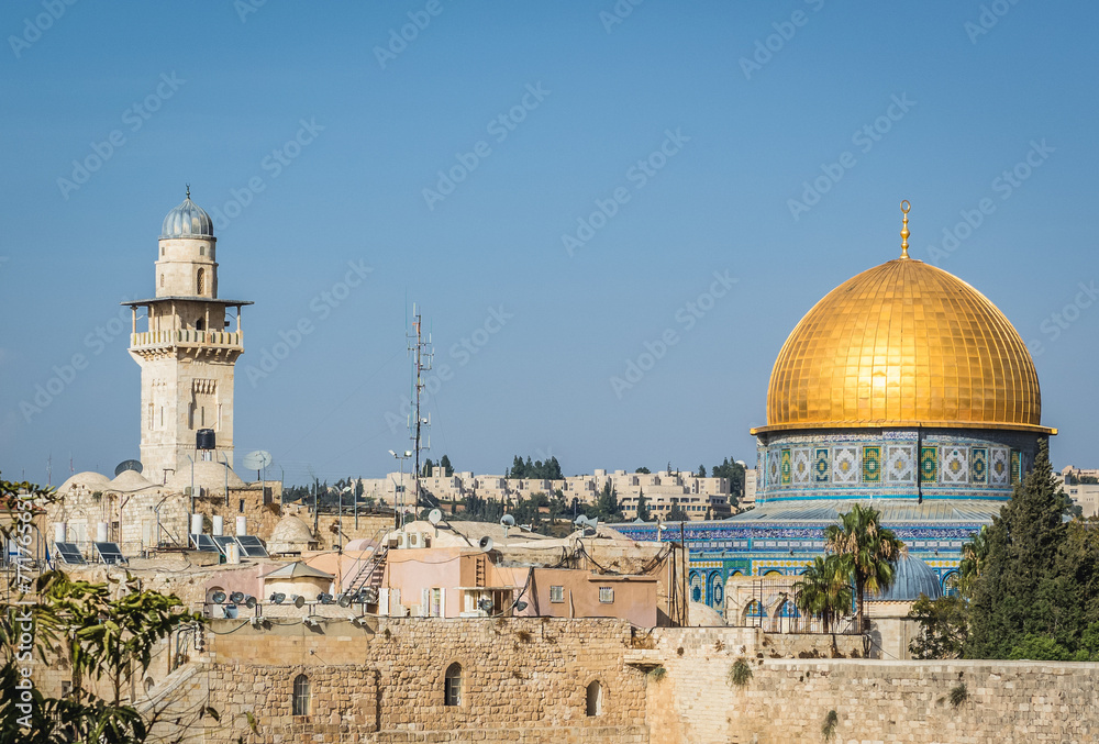 Dome of the Rock Islamic shrine in Jerusalem city, Israel