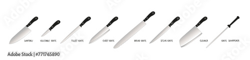 Set Knives With Black Handles
