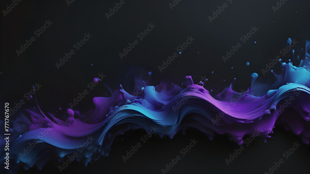 Purple blue abstract color gradient on black background, grainy texture website header design, blurred vibrant colors, copy space Purple blue abstract color gradient on black background, grainy texture website header design, blurred vibrant colors, copy space