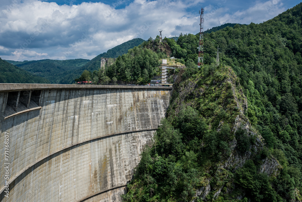 Vidraru Dam on the Arges River, Romania