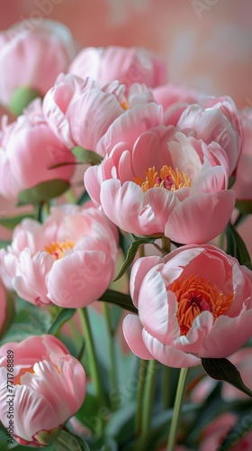 Pink Flowers in Vase on Table
