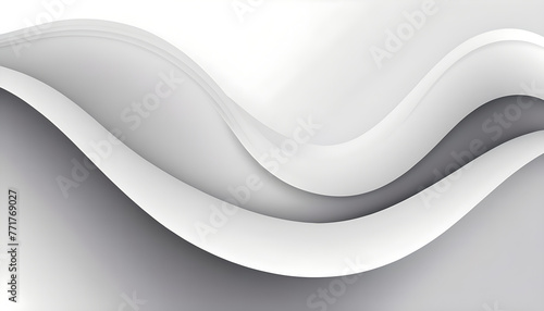 Abstract modern white and gray gradient curve background. Smooth graphic pattern. Simple curve shape element with line. Suit for poster, brochure, website, flyer, banner. Vector Illustration