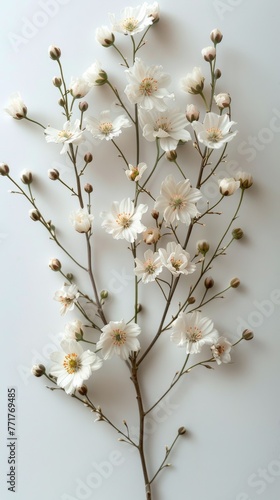 White Flowers on White Background