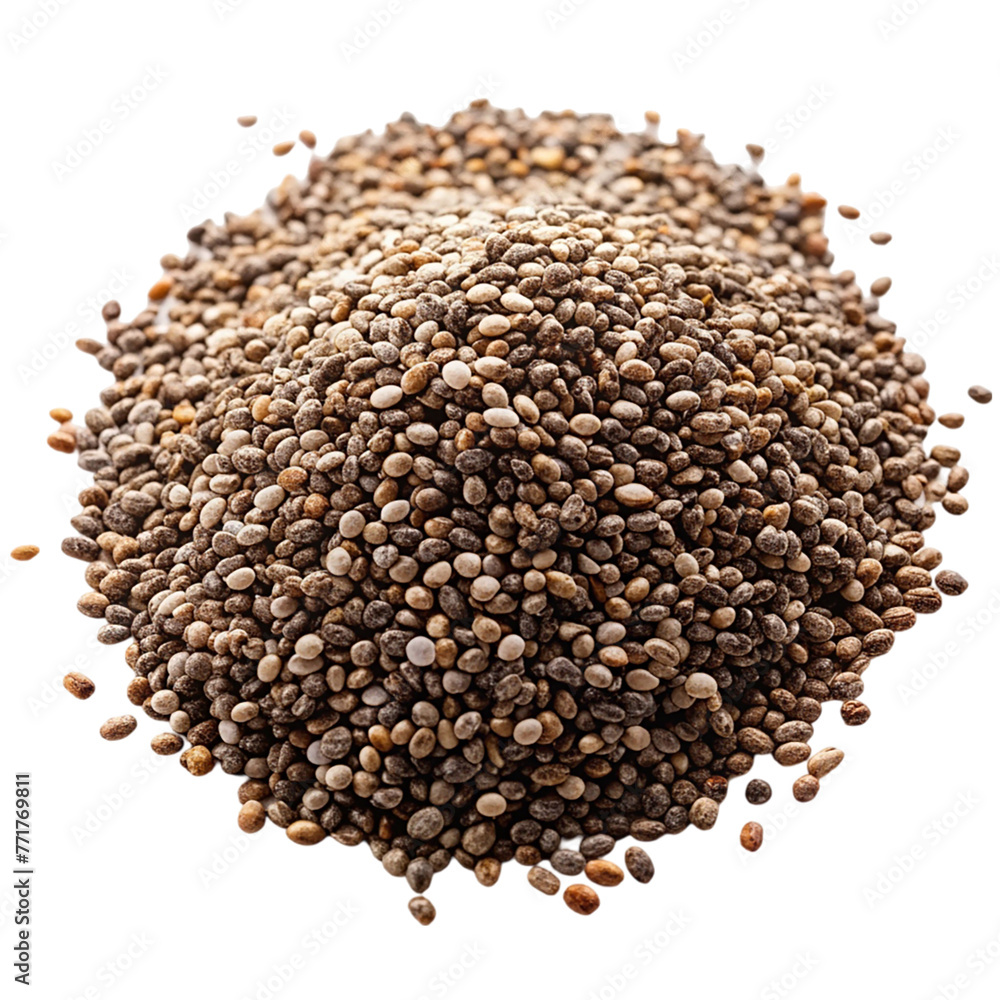Organic chia seed super food, isolated on transparent background. Organic chia seed super food, isolated on transparent background.